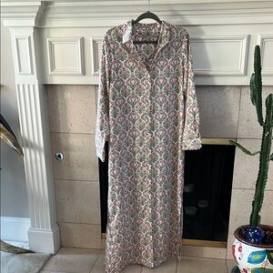 LOFT Multicolor Paisley Long Sleeve Dress